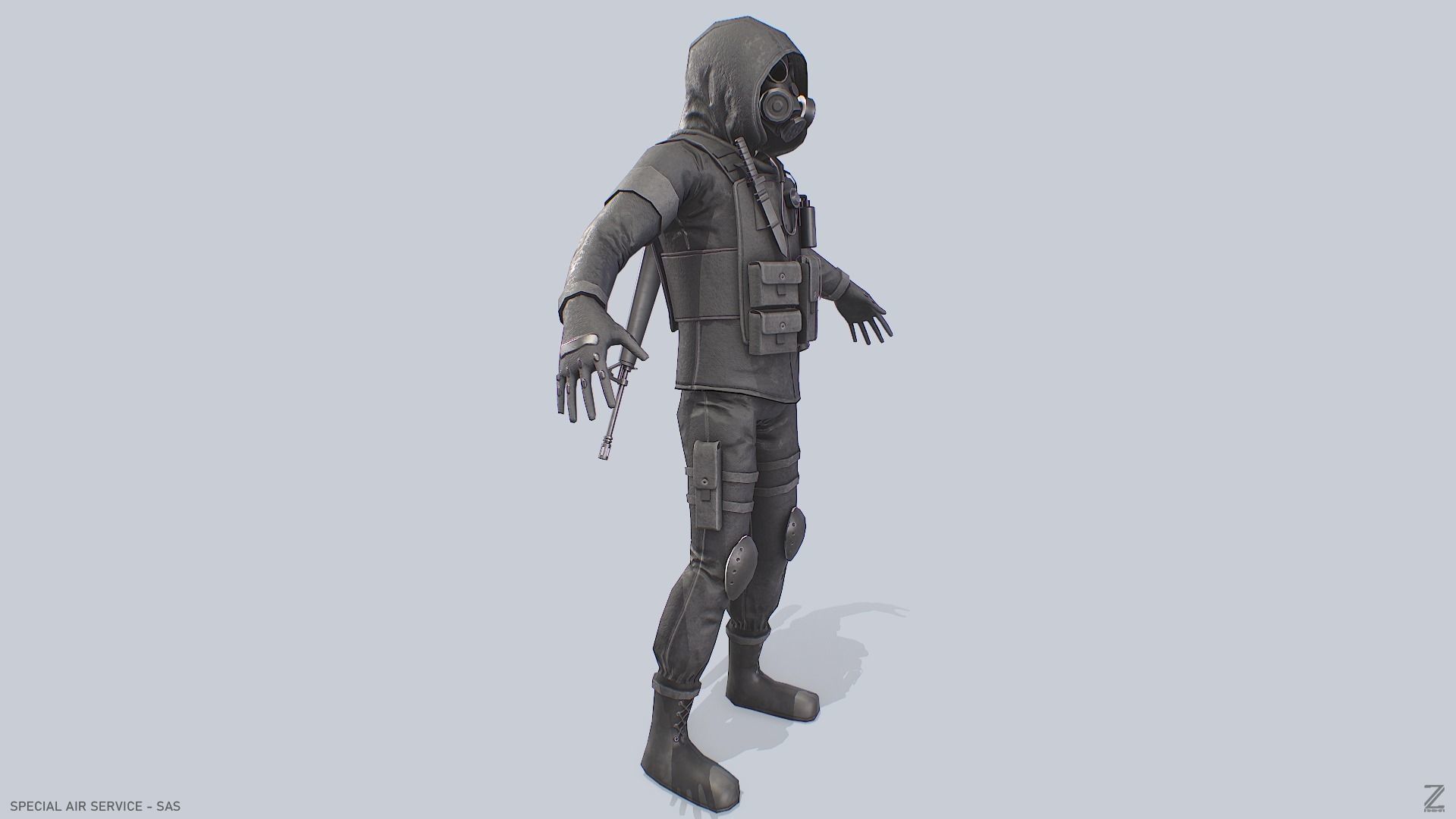Military SAS Low-poly 3D model_8