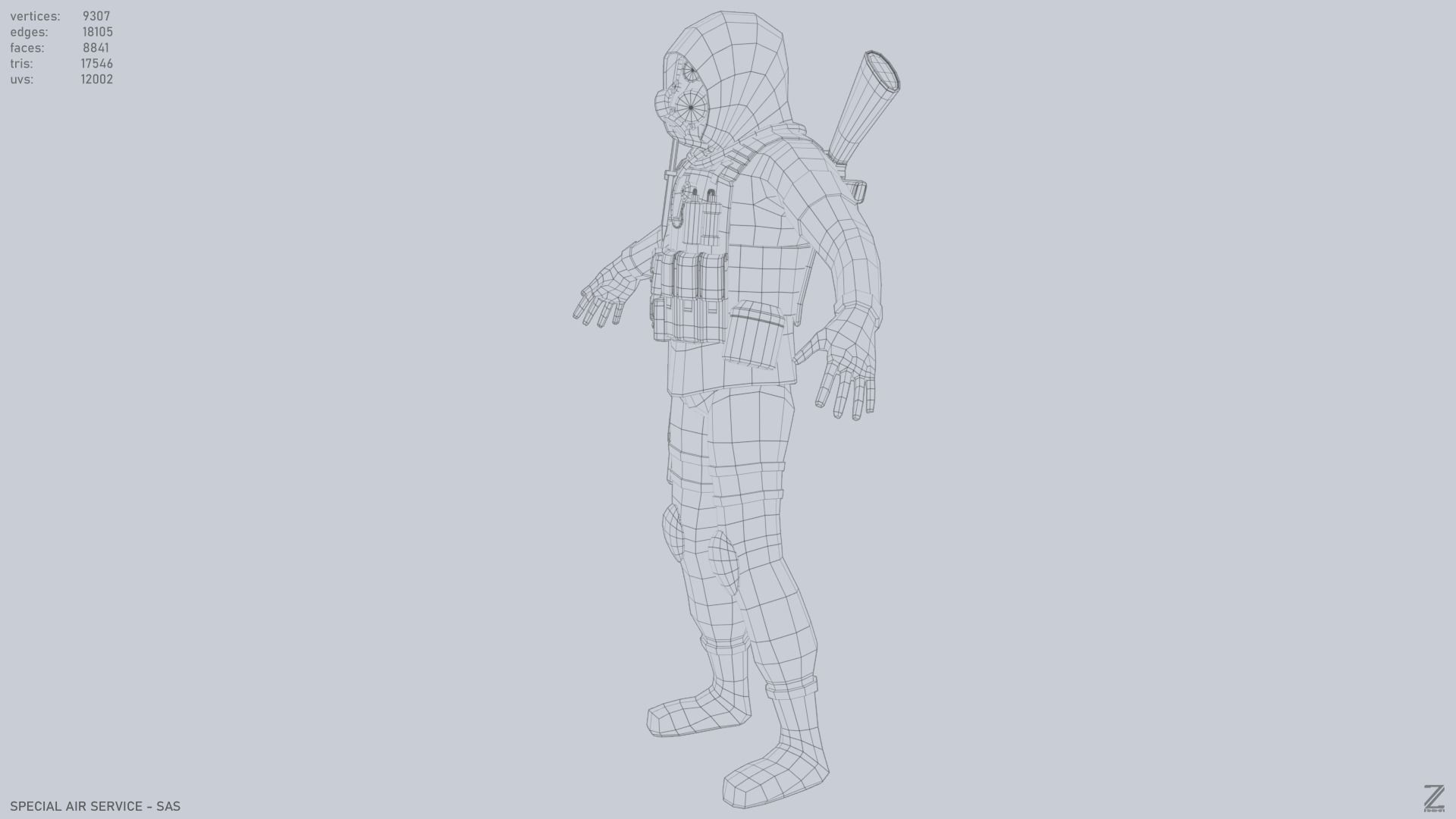 Military SAS Low-poly 3D model_12