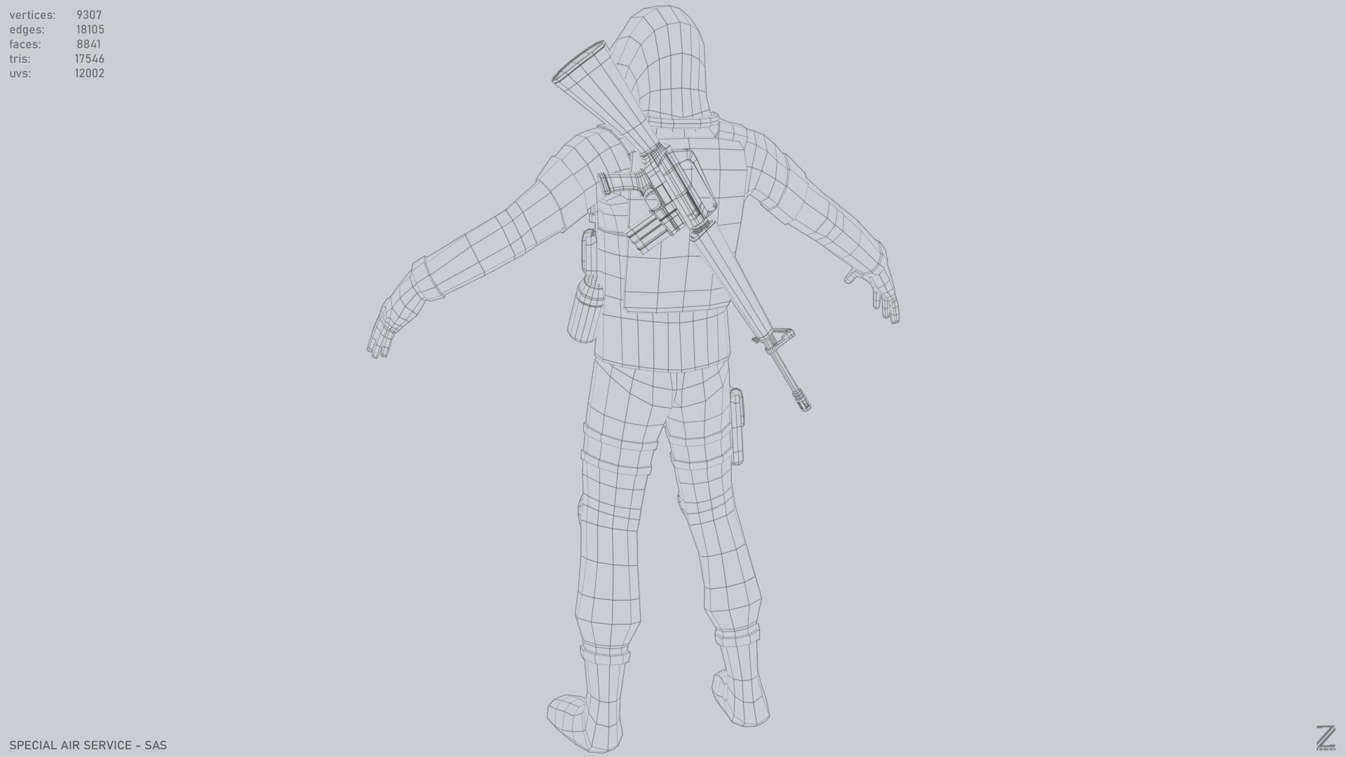 Military SAS Low-poly 3D model_14