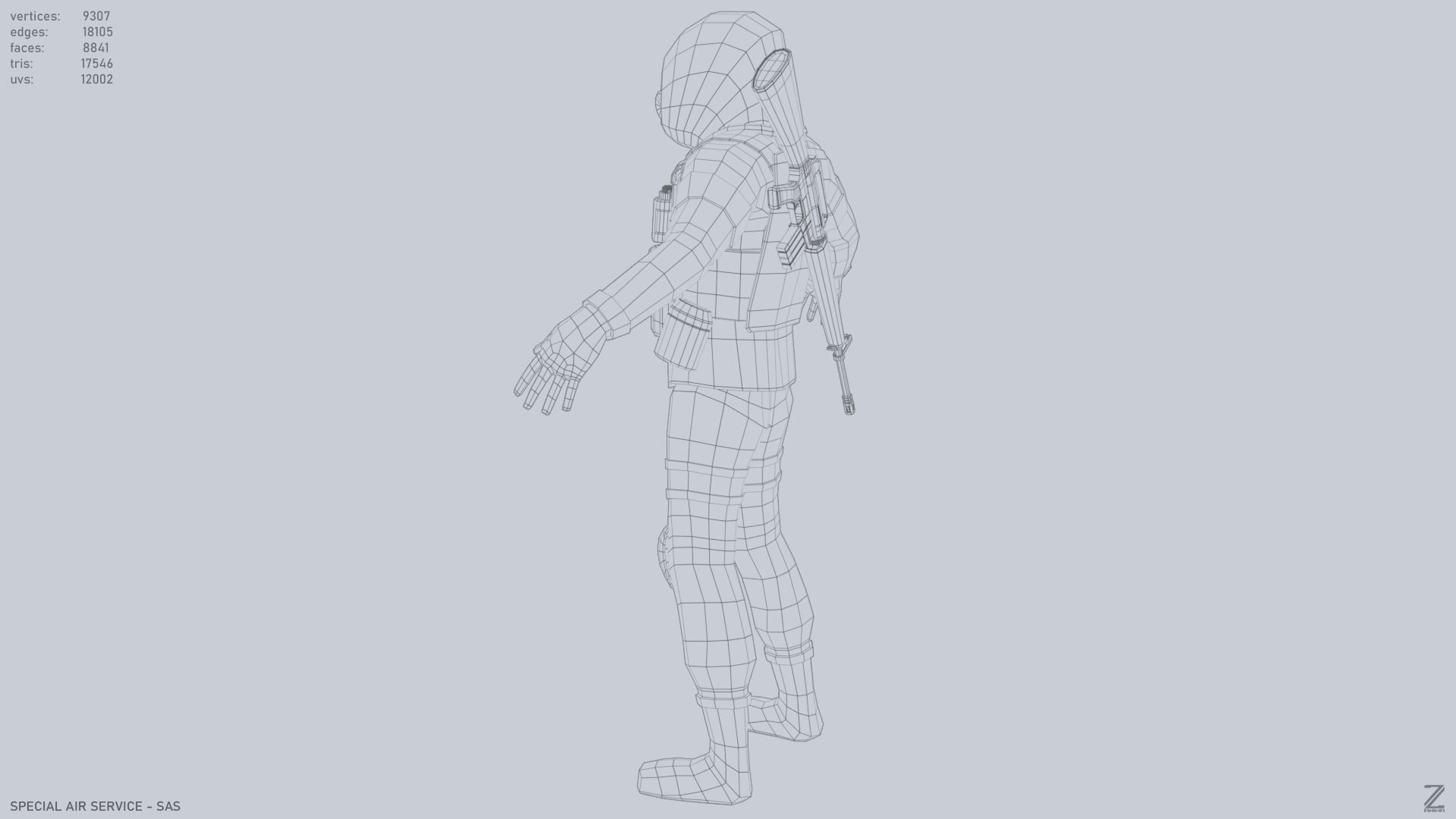 Military SAS Low-poly 3D model_13