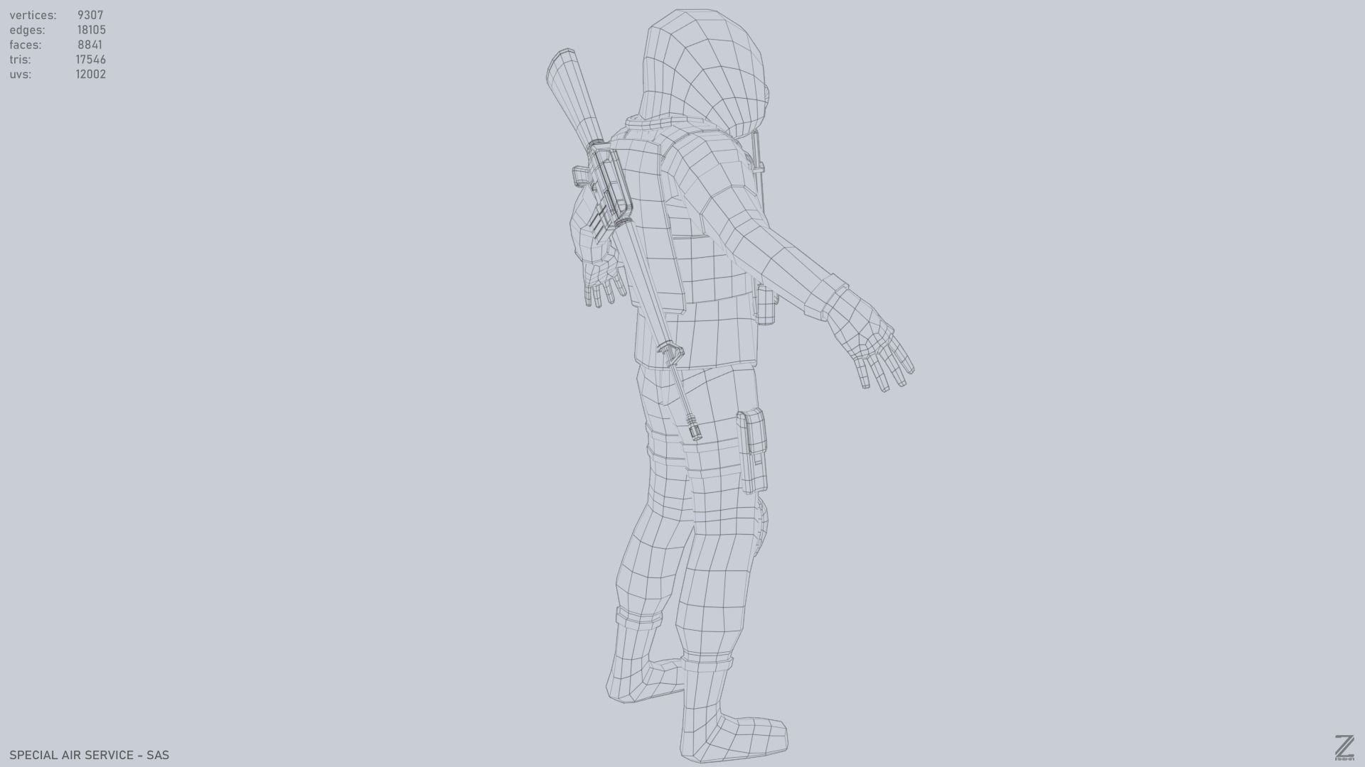 Military SAS Low-poly 3D model_15