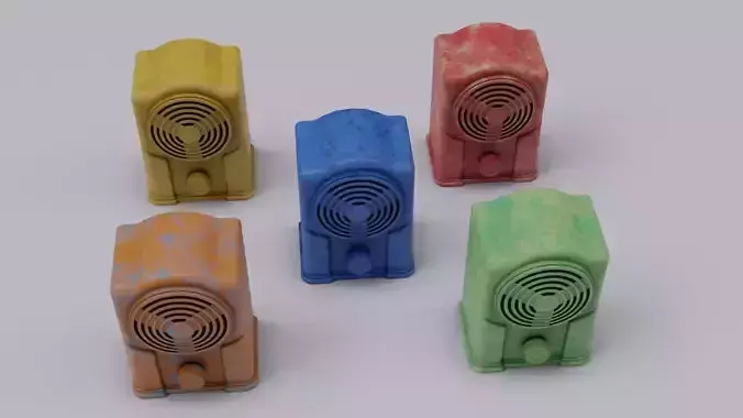 Old Broadcast Loudspeaker Malyutka from USSR Low-poly 3D model