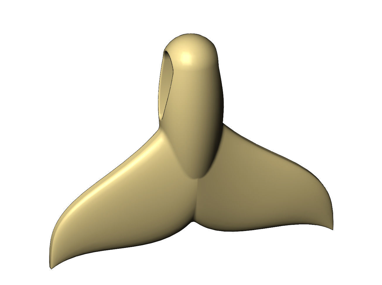Whale tail pendant charm 3D print model_8