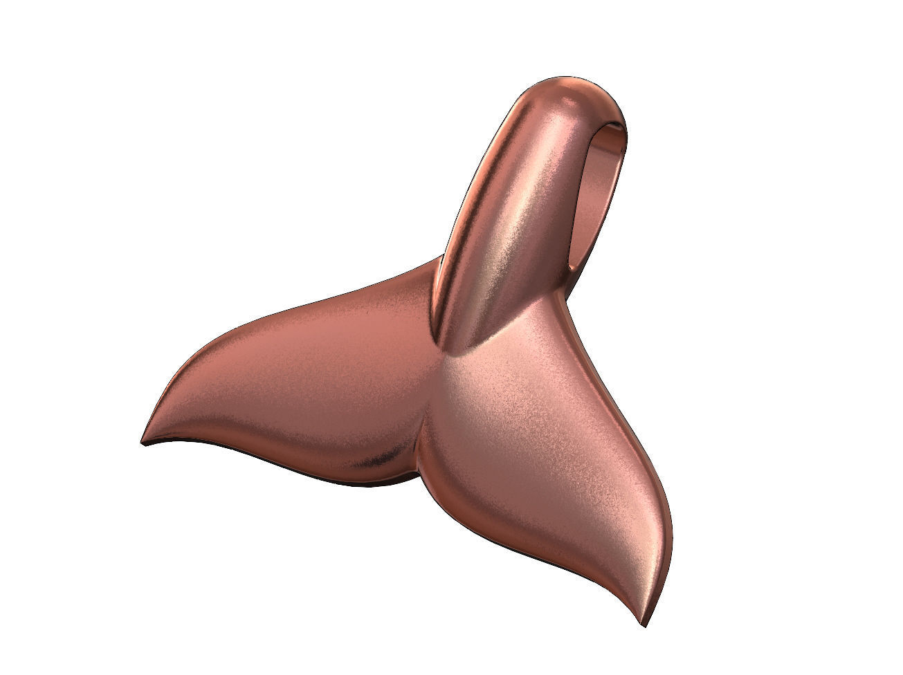 Whale tail pendant charm 3D print model_10