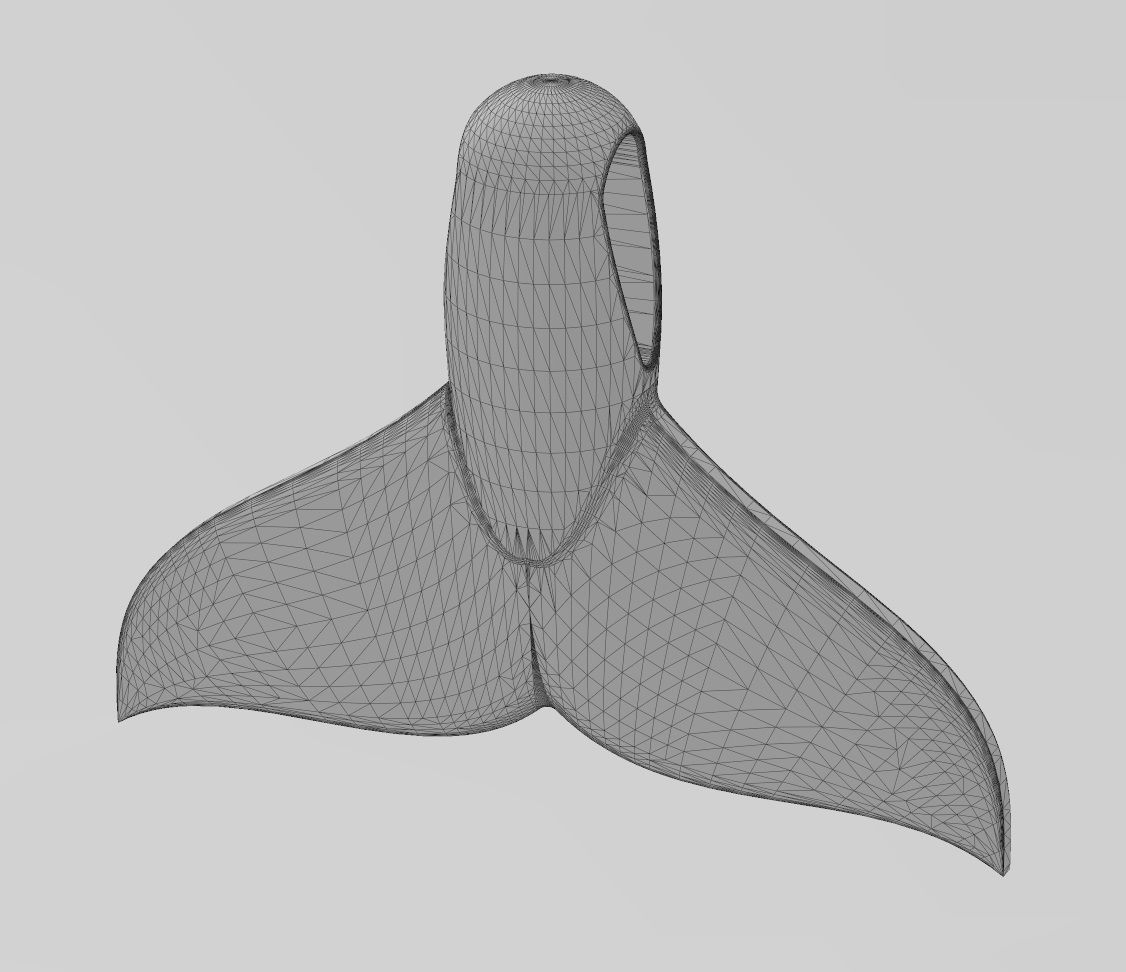 Whale tail pendant charm 3D print model_12