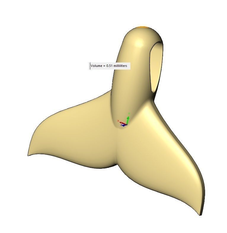 Whale tail pendant charm 3D print model_11
