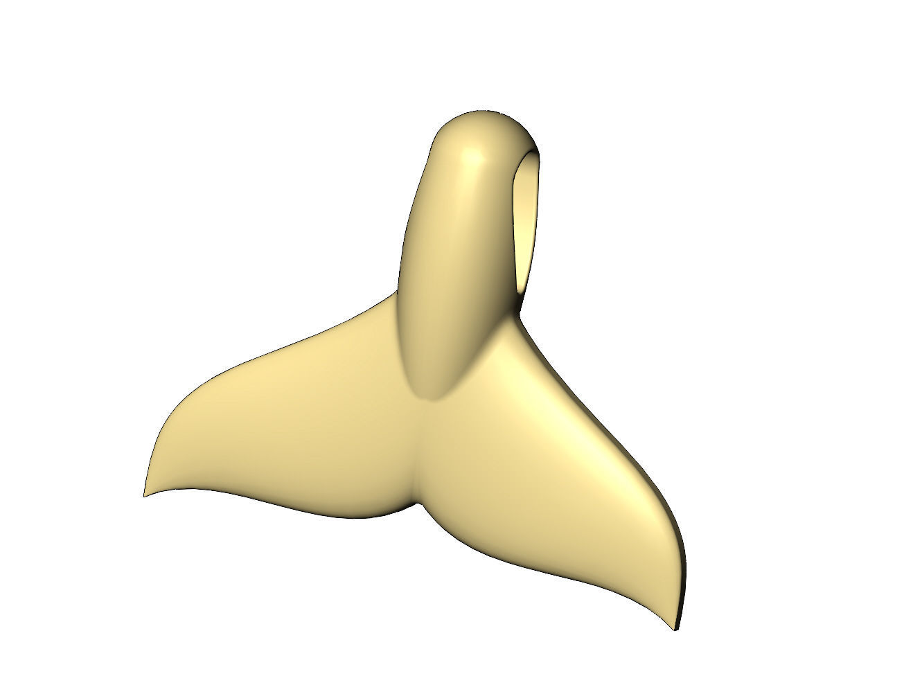 Whale tail pendant charm 3D print model_5