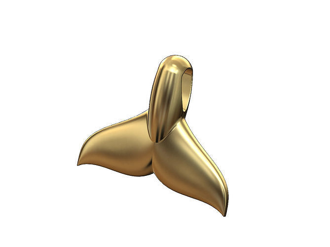 Whale tail pendant charm 3D print model