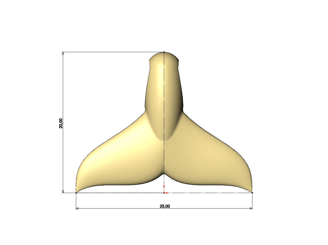 Whale tail pendant charm 3D print model_6