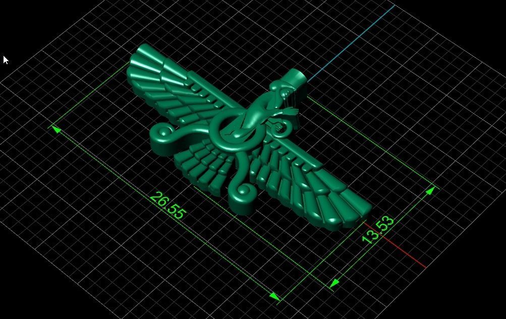 Faravahar Ahura  pendant 3D print model 3D print model_1
