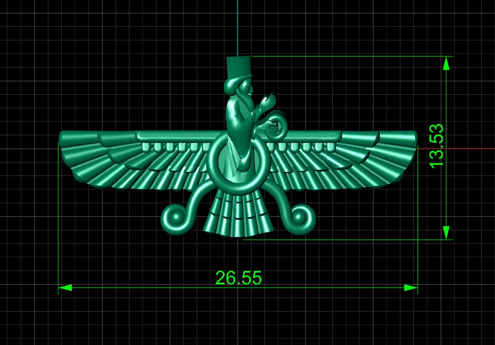 Faravahar Ahura  pendant 3D print model 3D print model_0