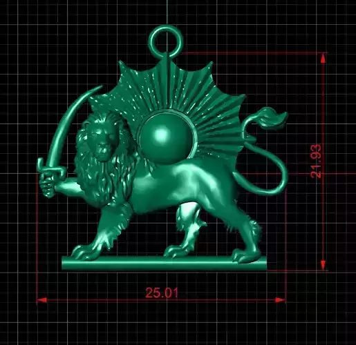 Aslan gunes kolye -lion and sun 3D print model 3D print model