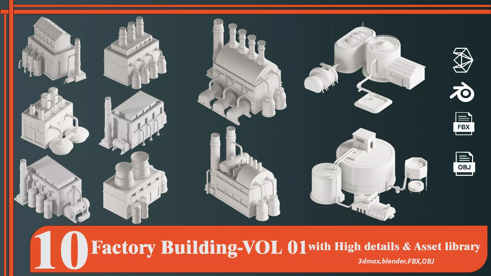 Factory Building VOL-01 3D model