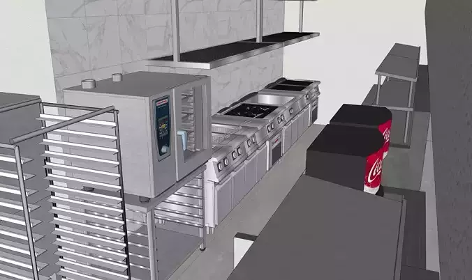 Commercial Airport Burger Kitchen Shop