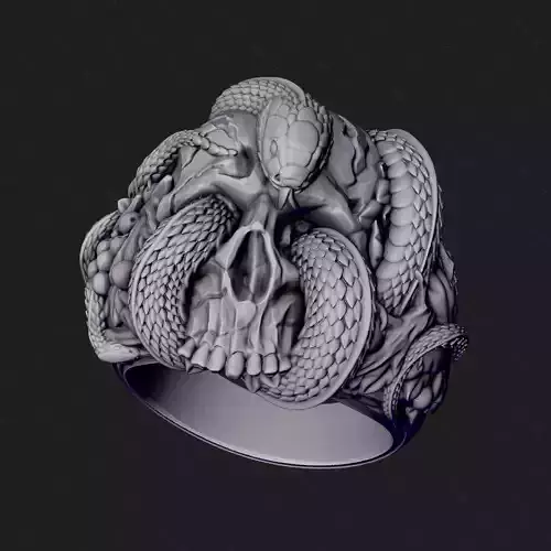 Skull ring1 or python anaconda serpent mamba poison devil demon