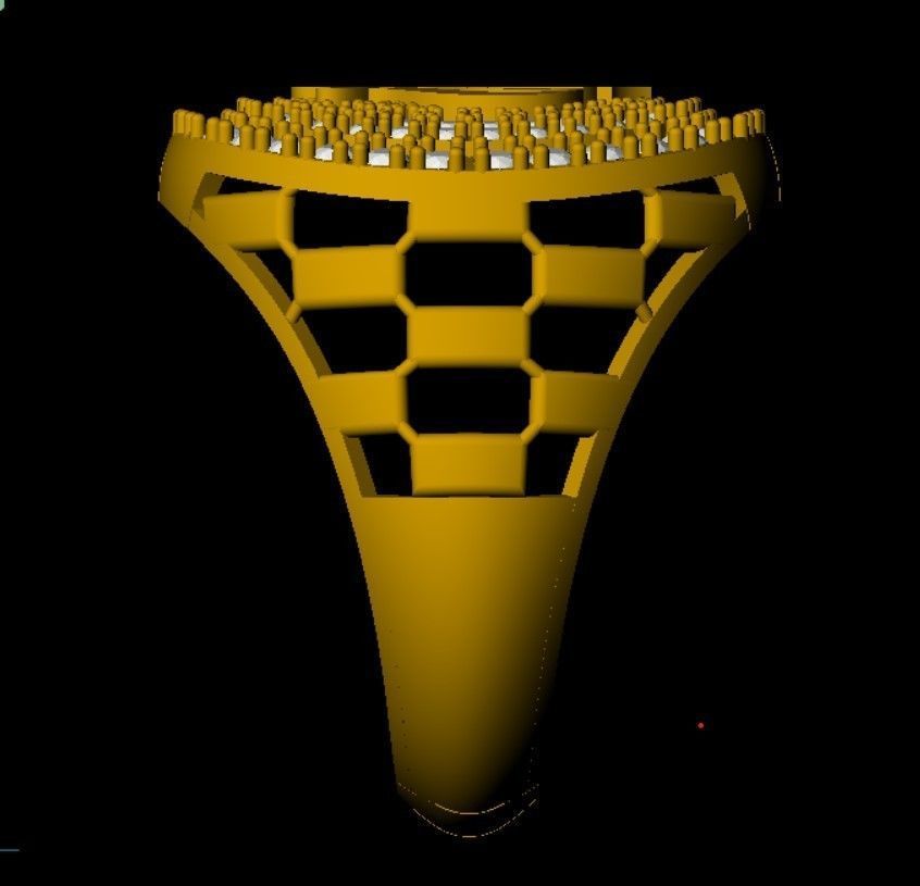 Khanda Diamond MENS RING 3D print model_3