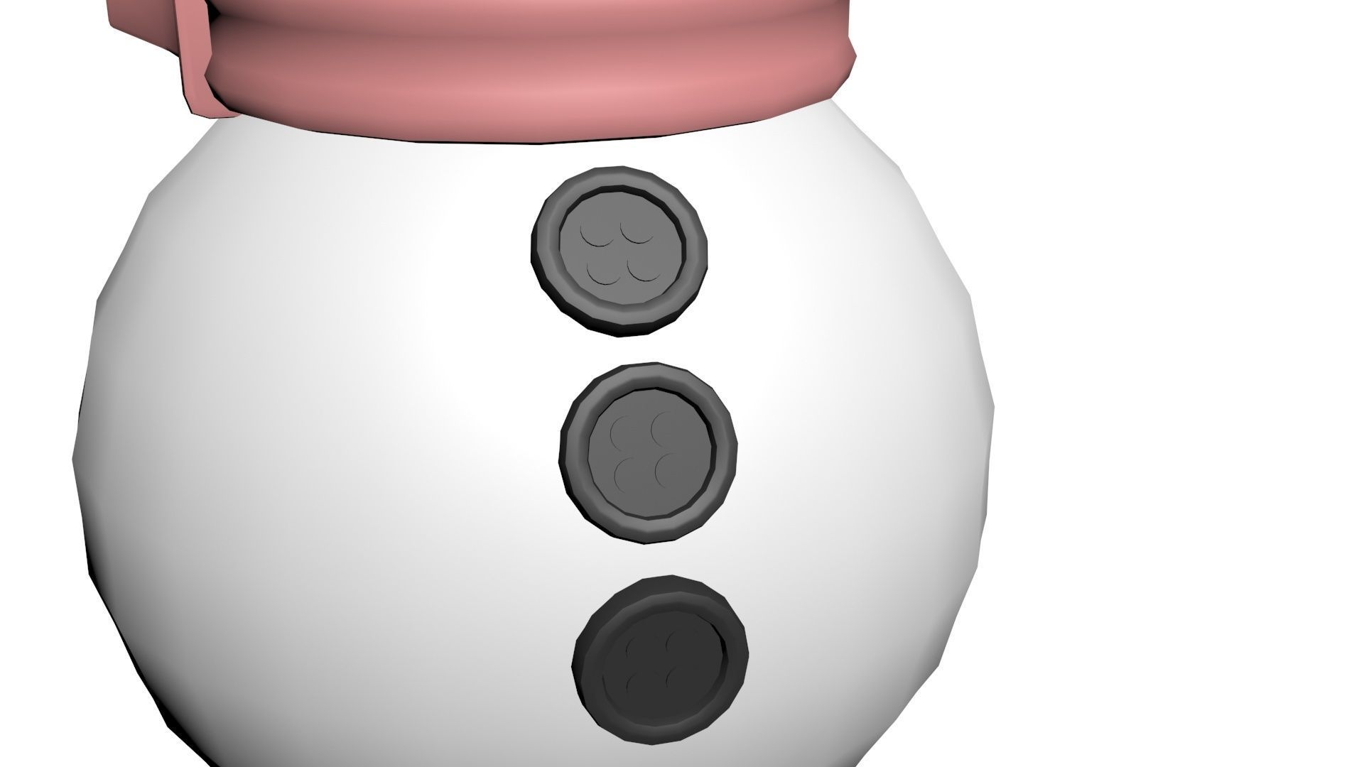 Low Poly Game Ready Snowman Low-poly 3D model_5