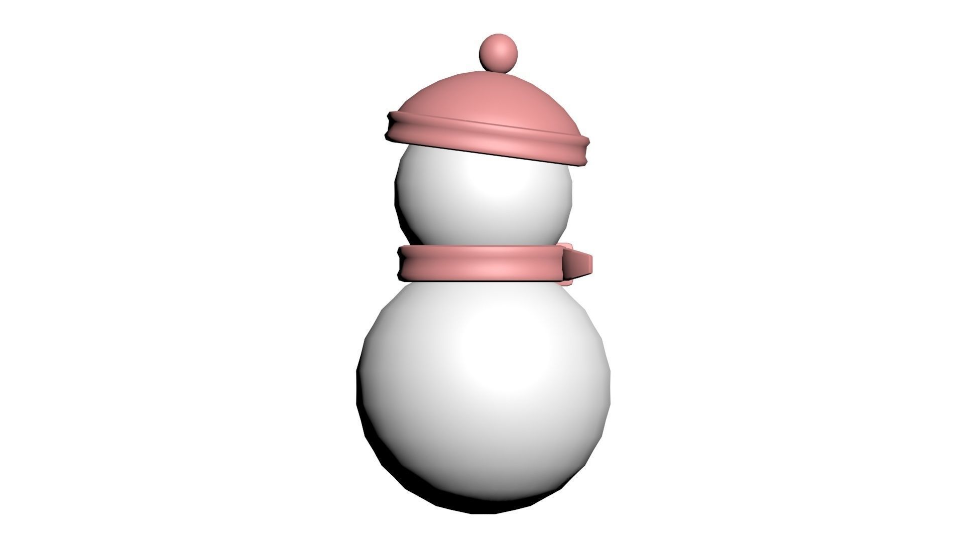 Low Poly Game Ready Snowman Low-poly 3D model_8