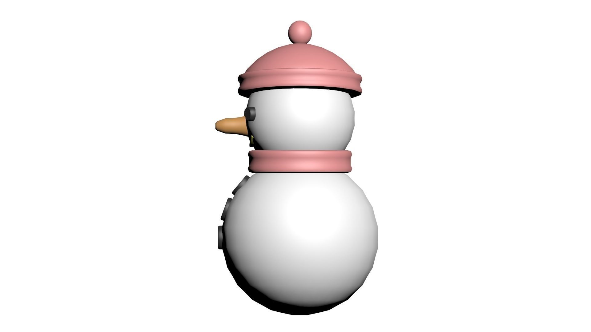 Low Poly Game Ready Snowman Low-poly 3D model_12