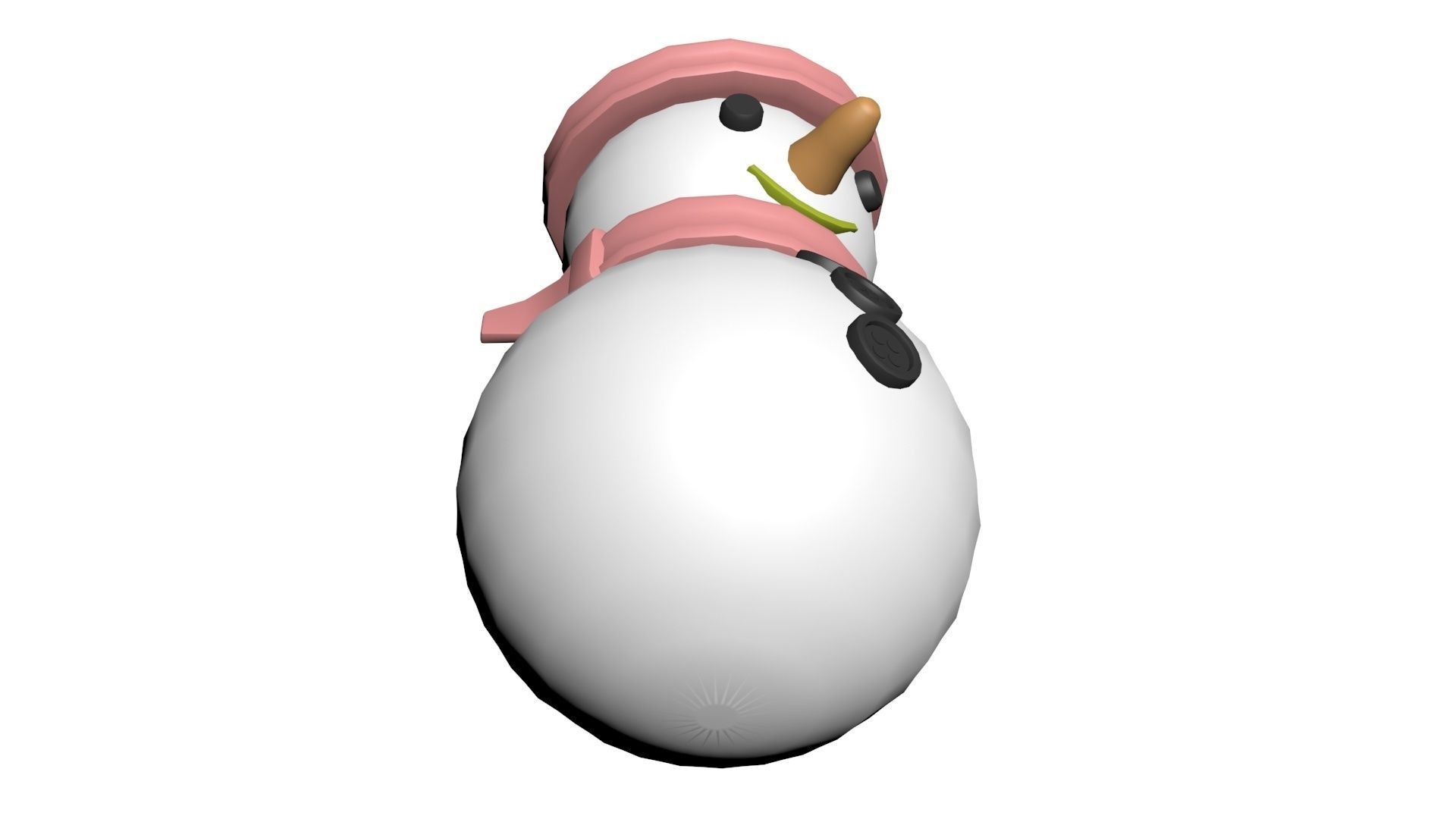 Low Poly Game Ready Snowman Low-poly 3D model_4