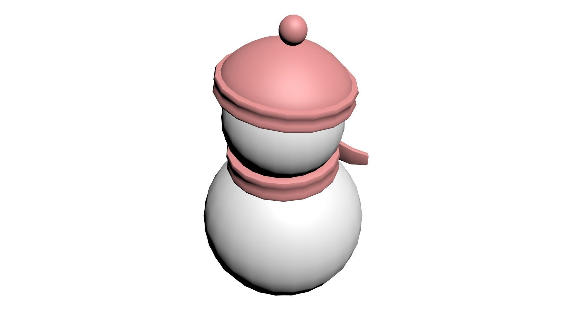 Low Poly Game Ready Snowman Low-poly 3D model_2