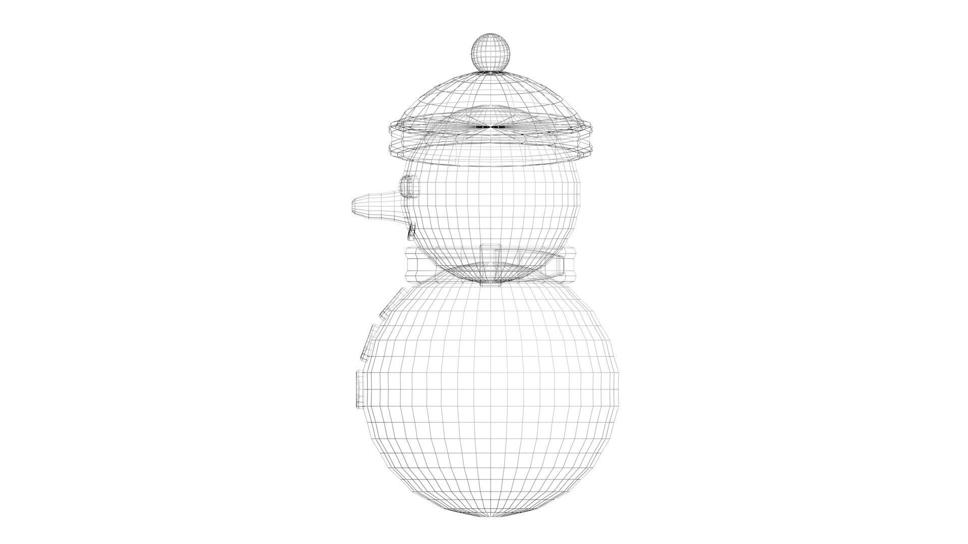 Low Poly Game Ready Snowman Low-poly 3D model_23