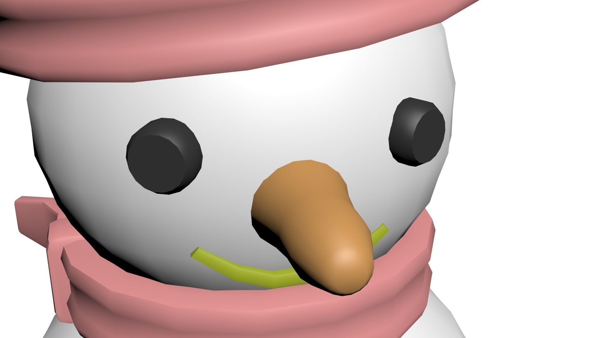 Low Poly Game Ready Snowman Low-poly 3D model_6