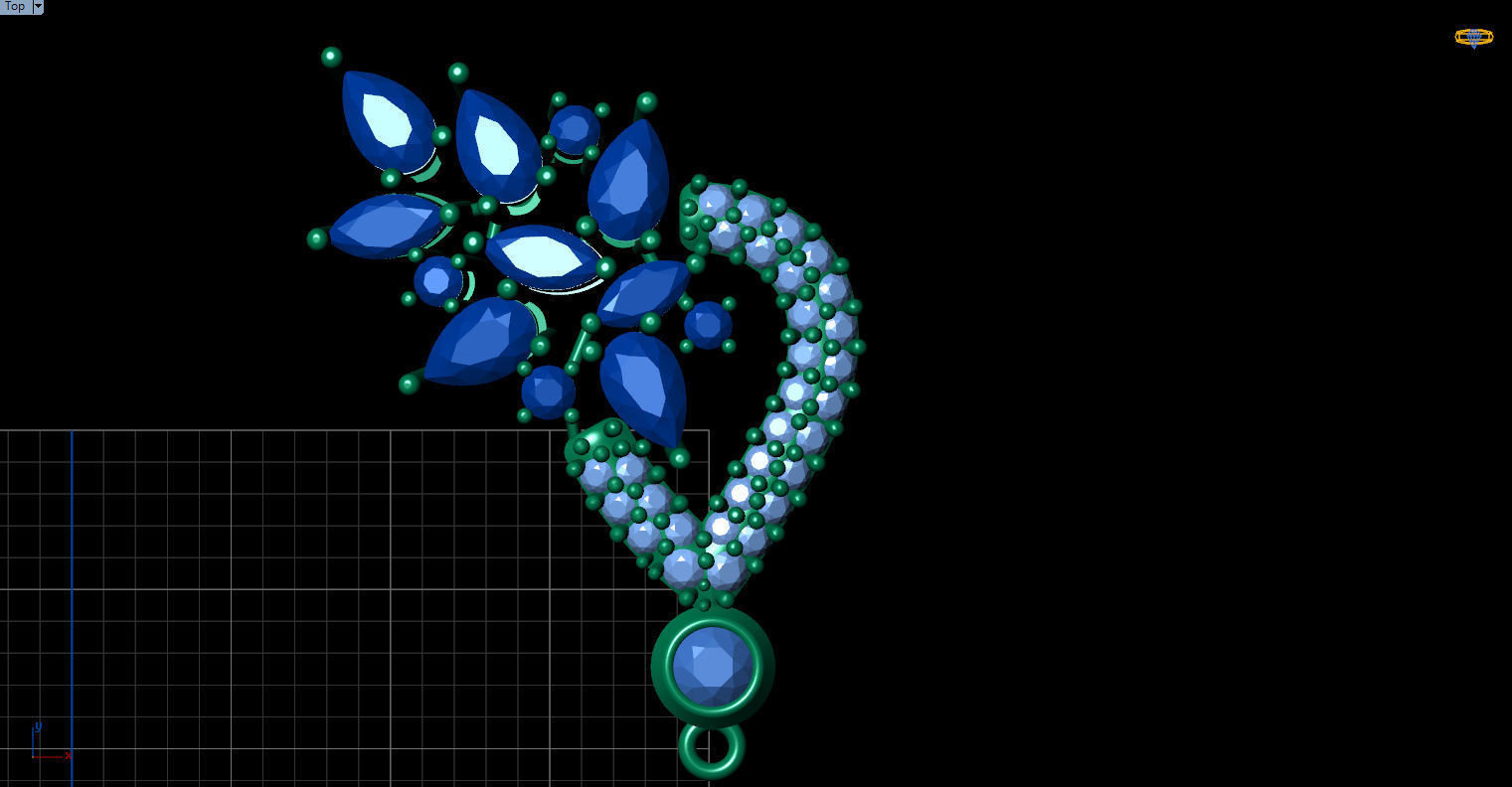 Gorgeous Dangle earrings with marquise gemstones 3D print model_42