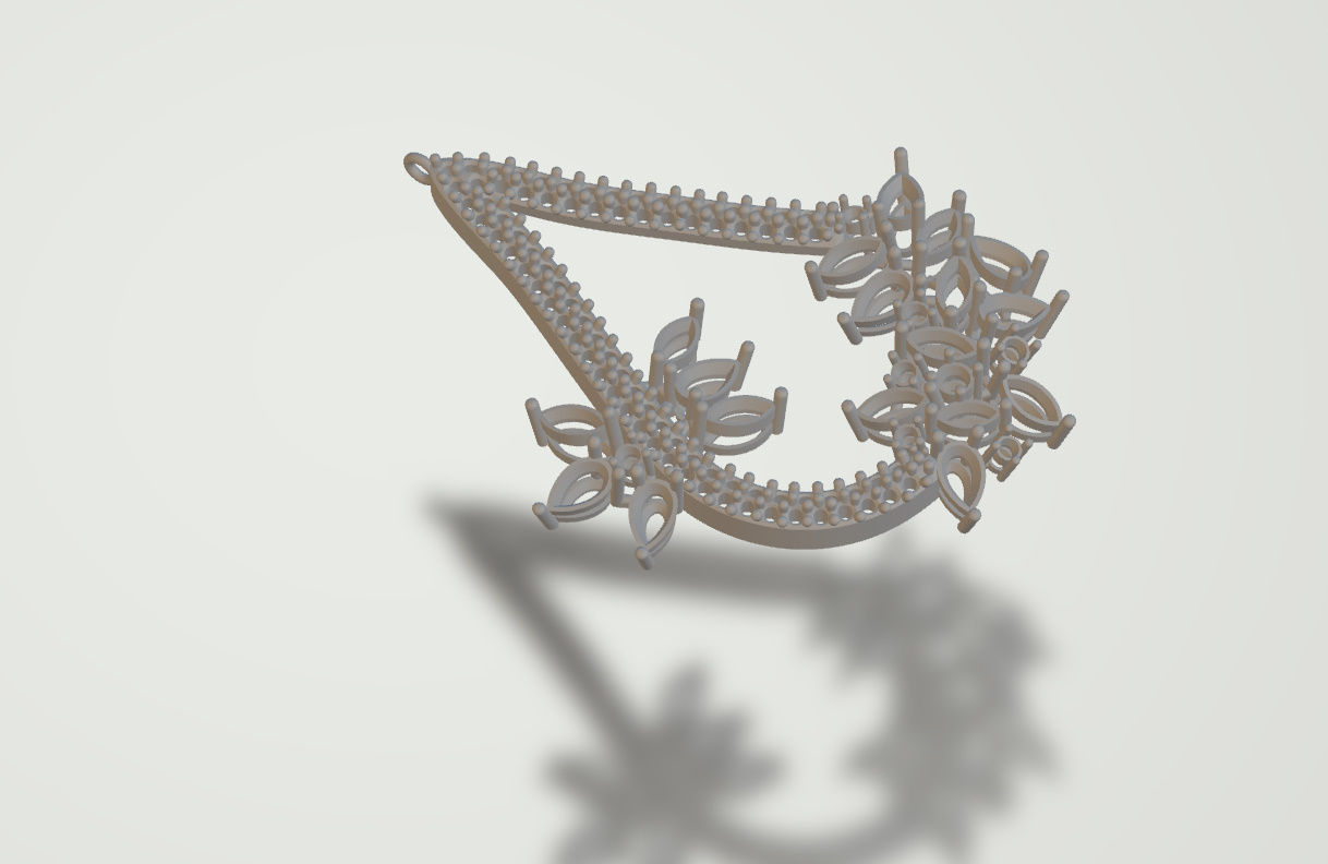 Gorgeous Dangle earrings with marquise gemstones 3D print model_48