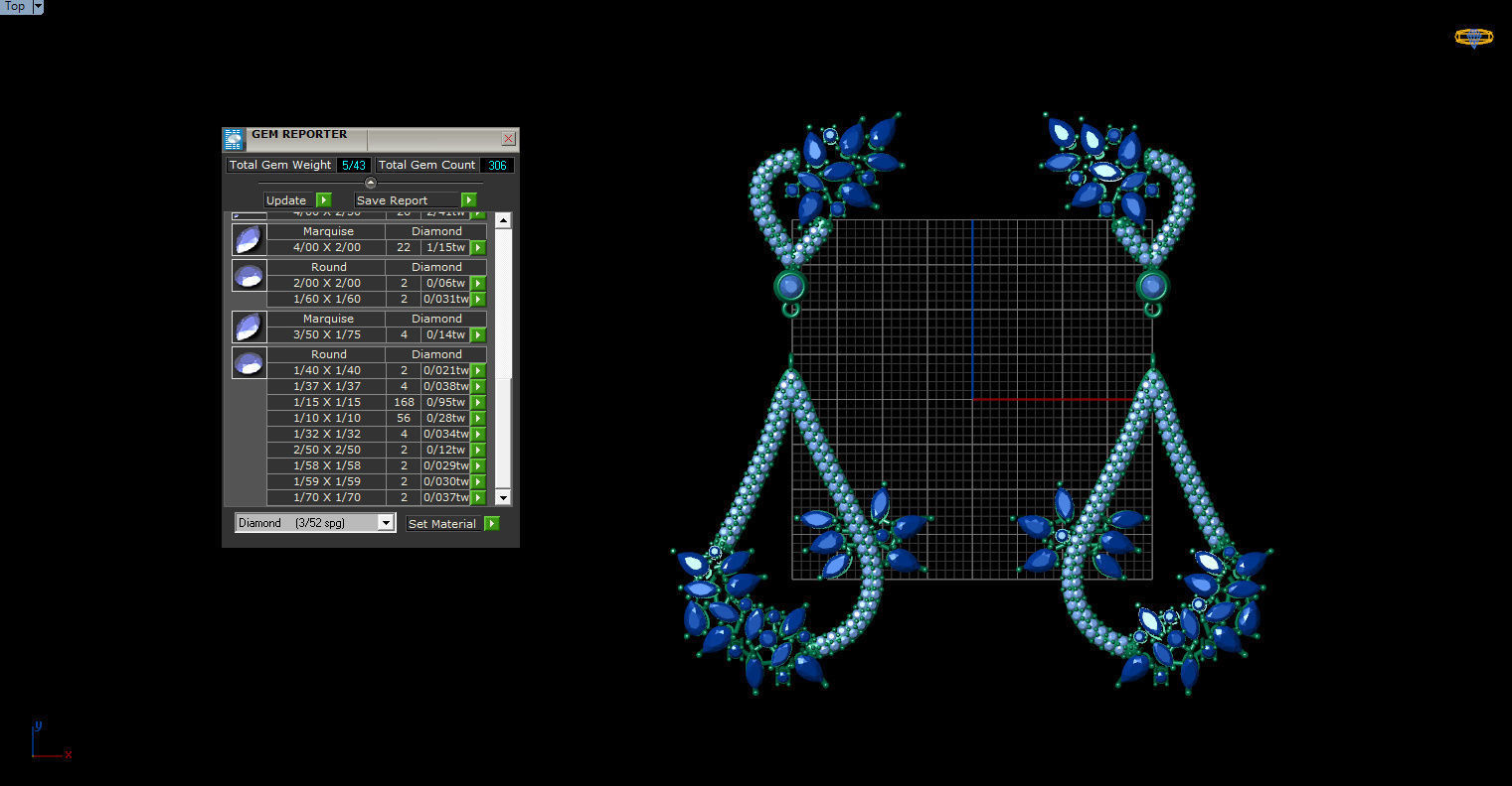 Gorgeous Dangle earrings with marquise gemstones 3D print model_4