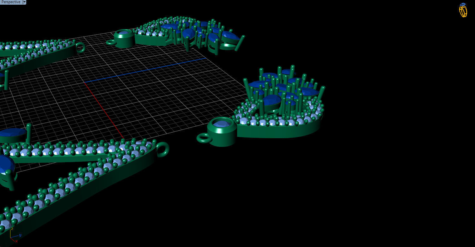 Gorgeous Dangle earrings with marquise gemstones 3D print model_14