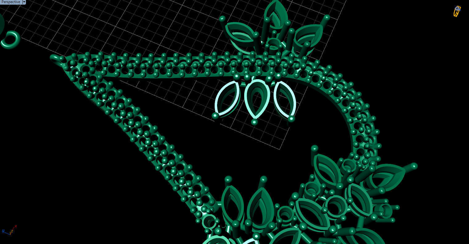 Gorgeous Dangle earrings with marquise gemstones 3D print model_32