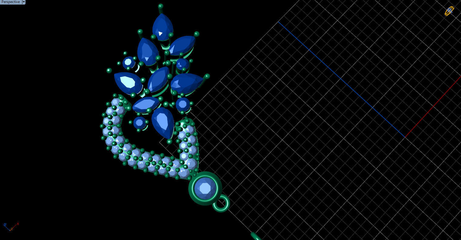 Gorgeous Dangle earrings with marquise gemstones 3D print model_26