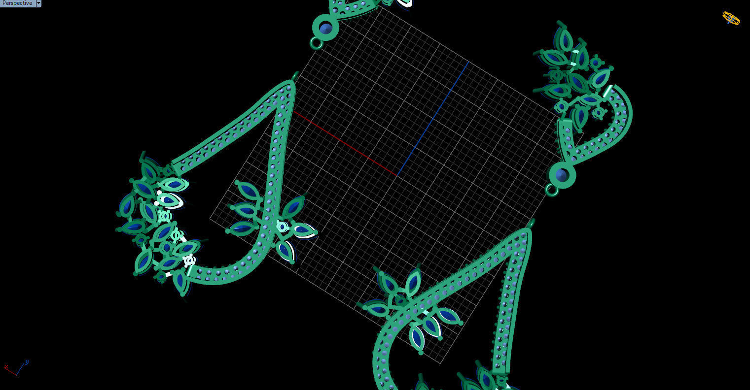 Gorgeous Dangle earrings with marquise gemstones 3D print model_17