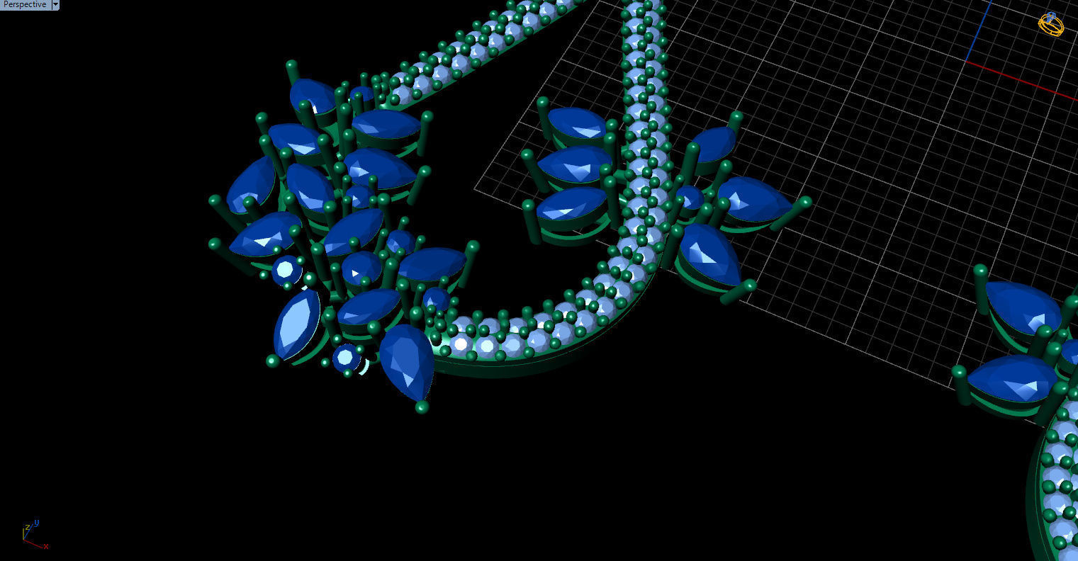 Gorgeous Dangle earrings with marquise gemstones 3D print model_38