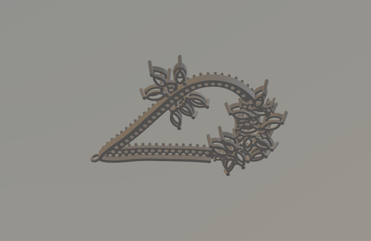 Gorgeous Dangle earrings with marquise gemstones 3D print model_50