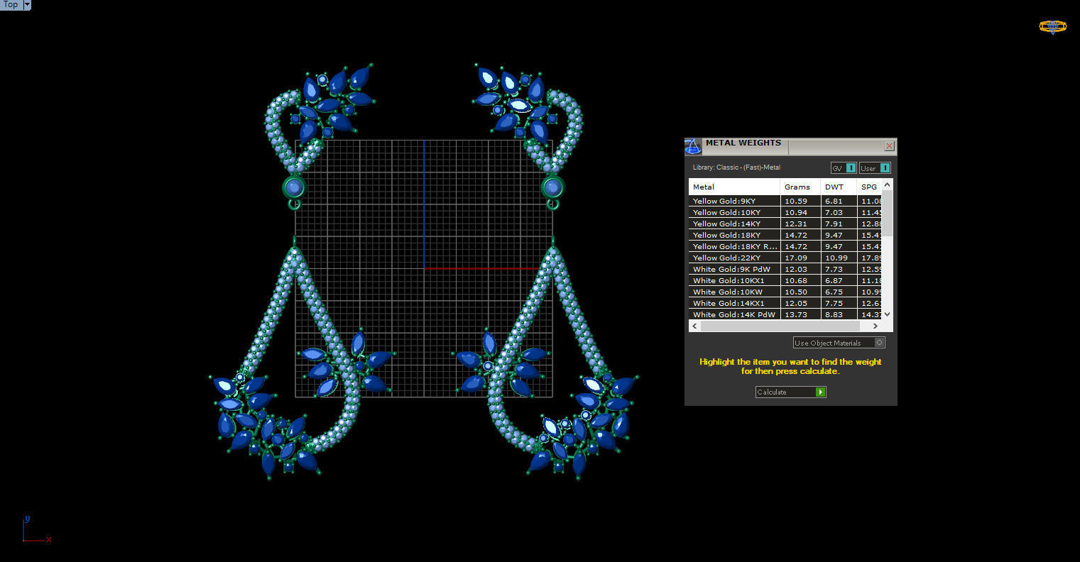 Gorgeous Dangle earrings with marquise gemstones 3D print model_5