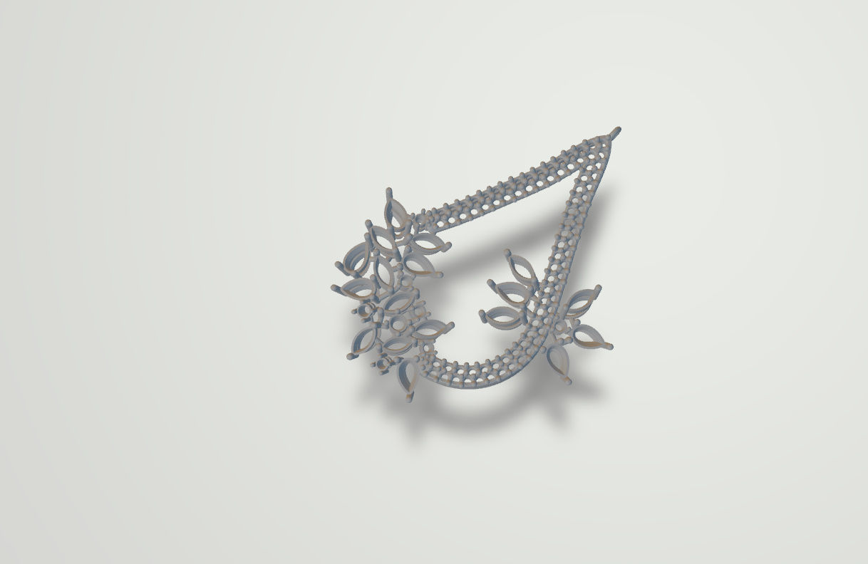 Gorgeous Dangle earrings with marquise gemstones 3D print model_52