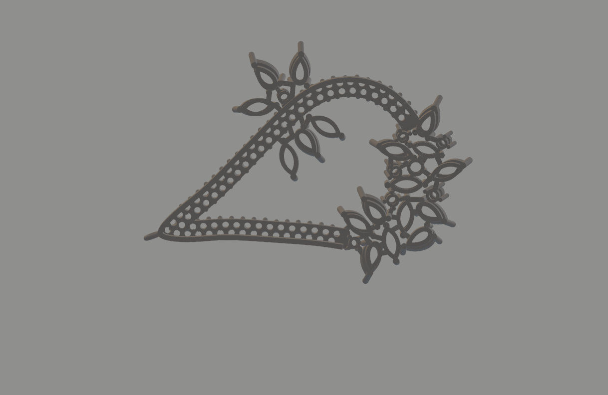 Gorgeous Dangle earrings with marquise gemstones 3D print model_51