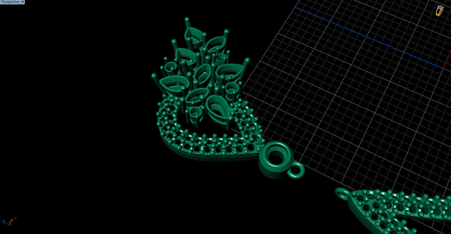 Gorgeous Dangle earrings with marquise gemstones 3D print model_30