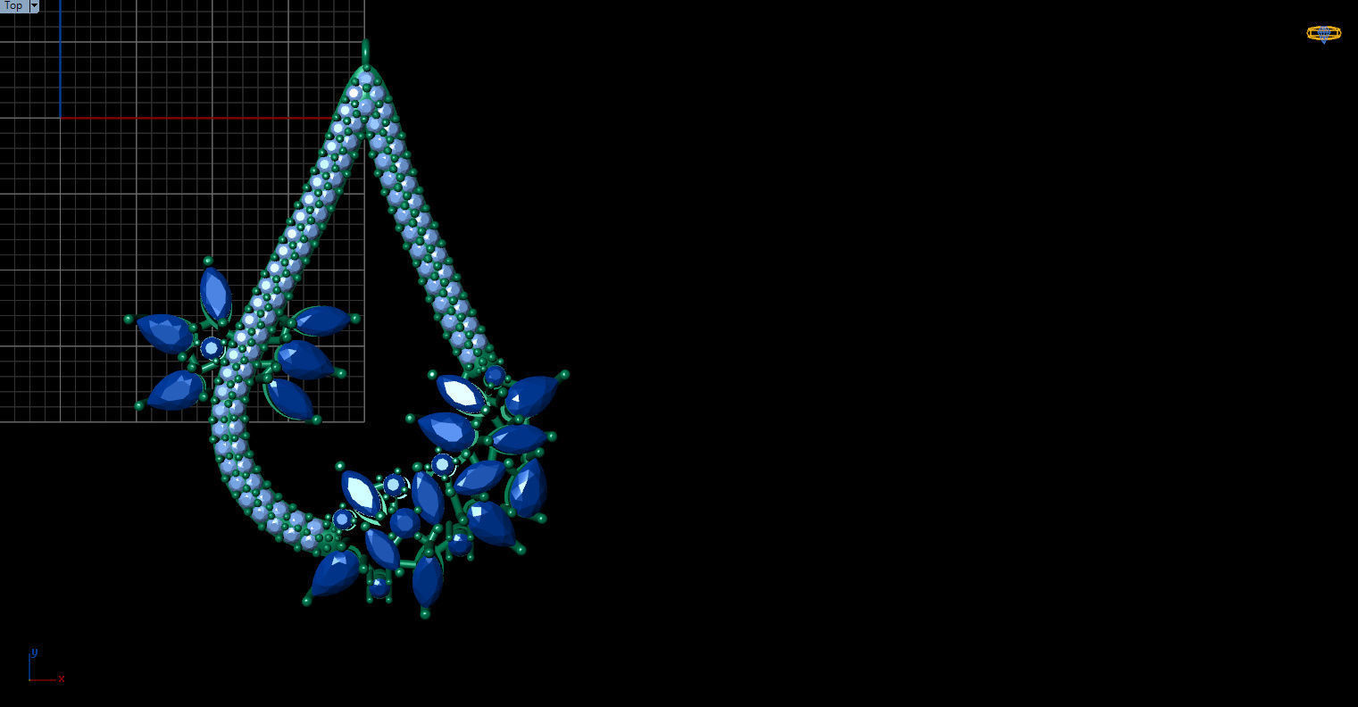 Gorgeous Dangle earrings with marquise gemstones 3D print model_43