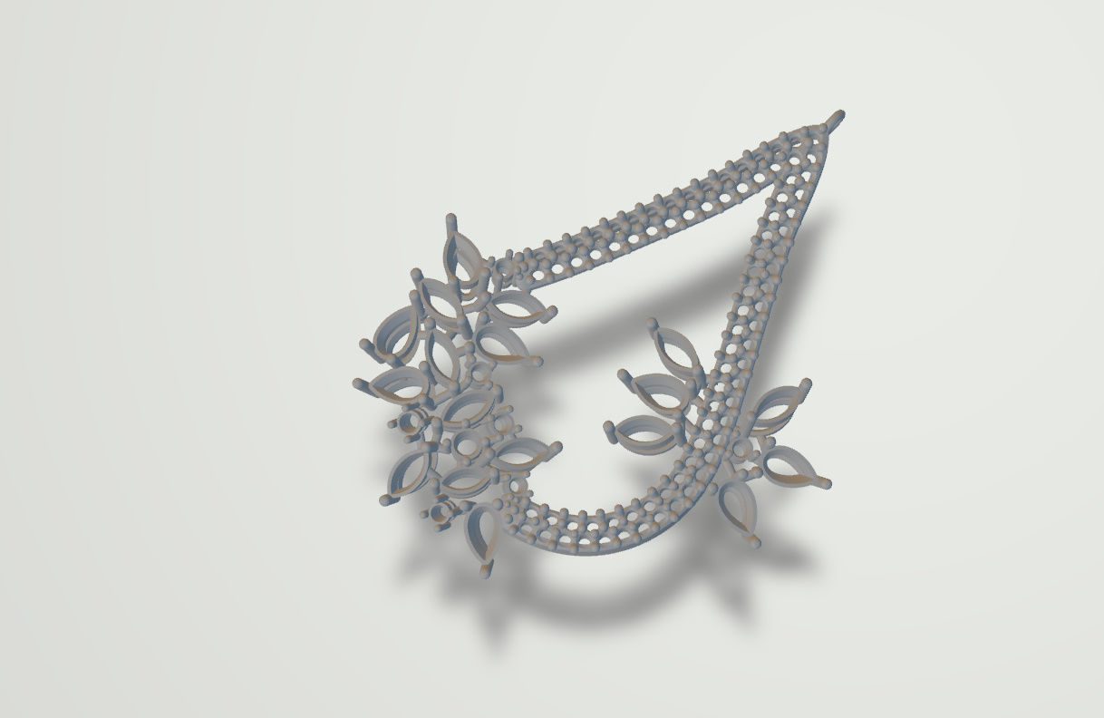 Gorgeous Dangle earrings with marquise gemstones 3D print model_53