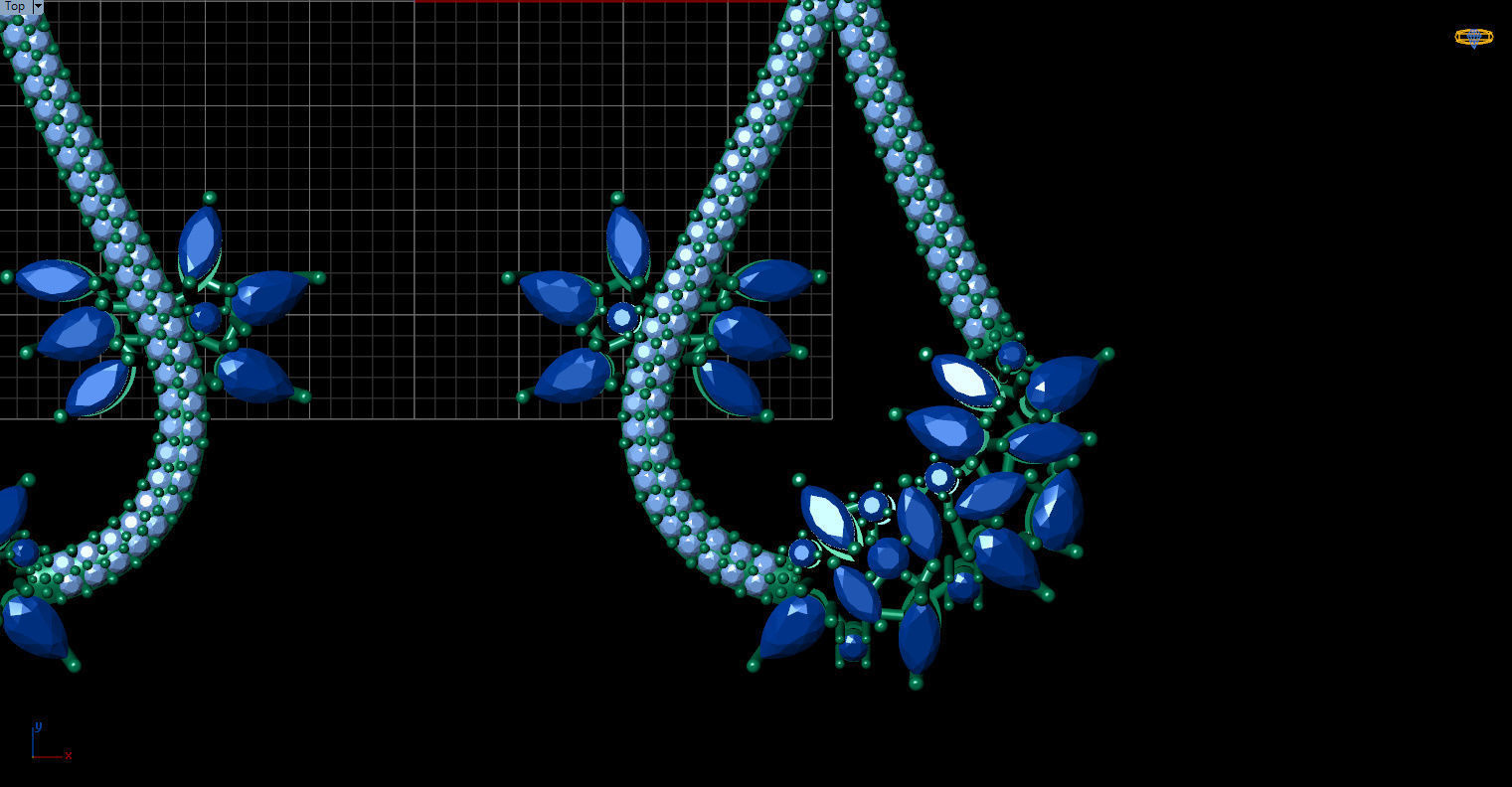 Gorgeous Dangle earrings with marquise gemstones 3D print model_9