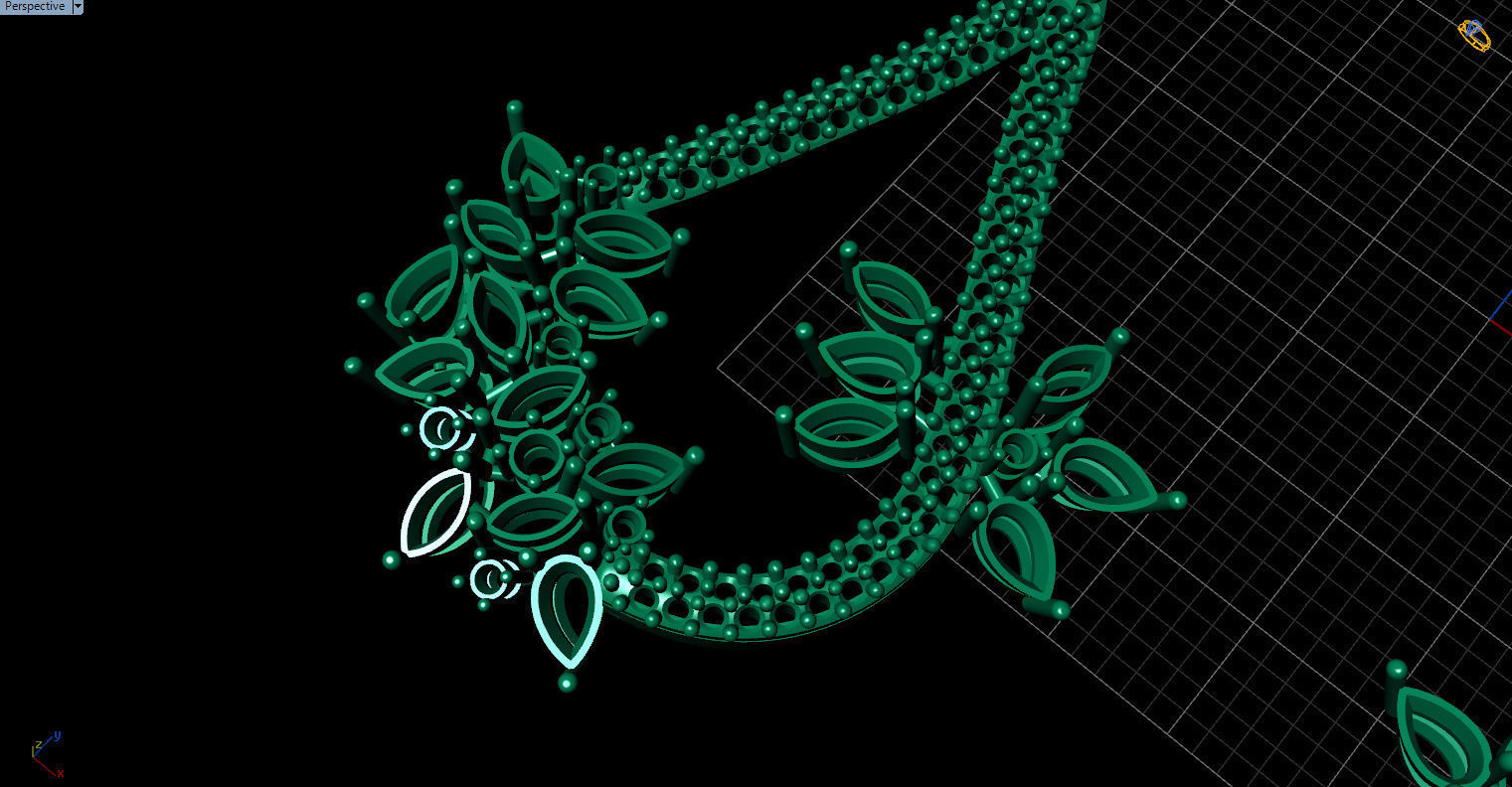 Gorgeous Dangle earrings with marquise gemstones 3D print model_34