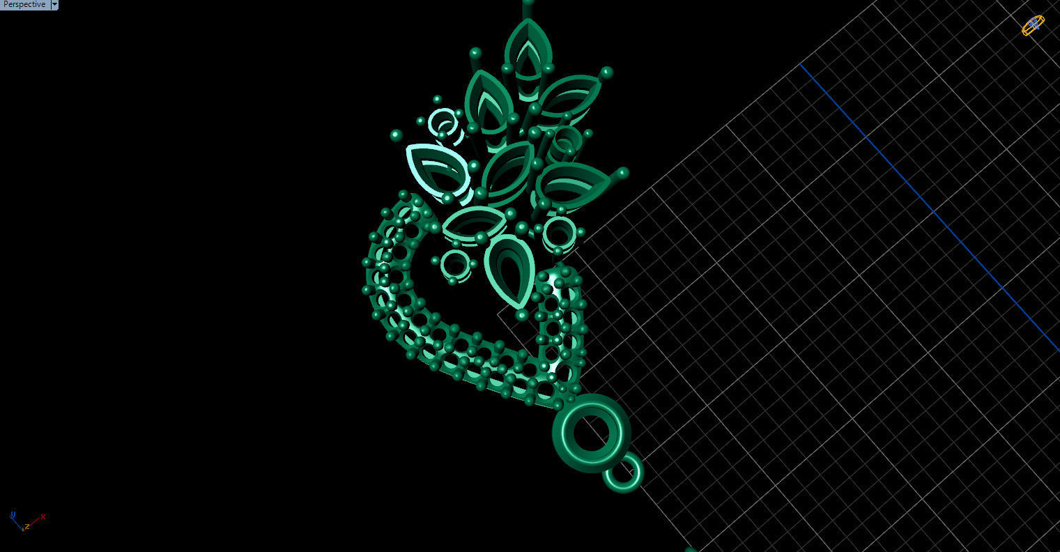 Gorgeous Dangle earrings with marquise gemstones 3D print model_28