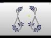 Gorgeous Dangle earrings with marquise gemstones 3D print model_1