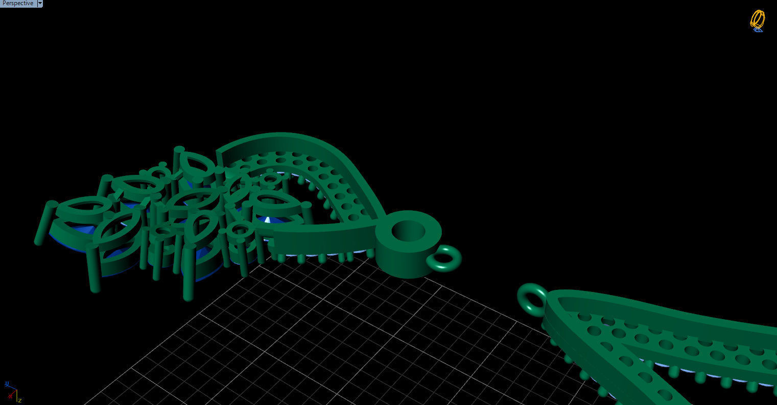 Gorgeous Dangle earrings with marquise gemstones 3D print model_21