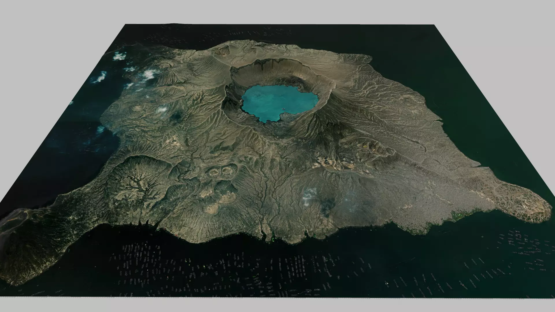 Mountain landscape Taal Volcano 3D model_0
