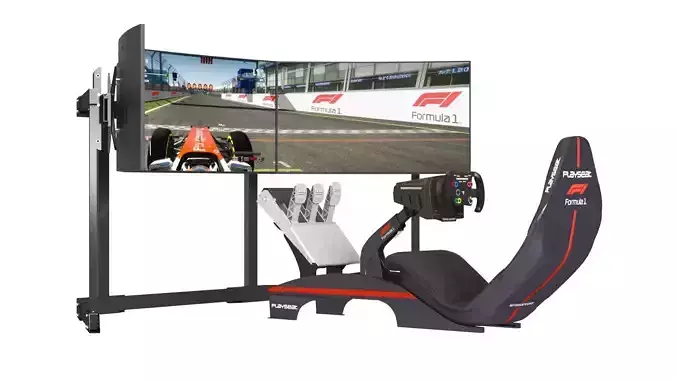 Playseat F1 Racing Simulator Seat with 3 Monitors 3D model