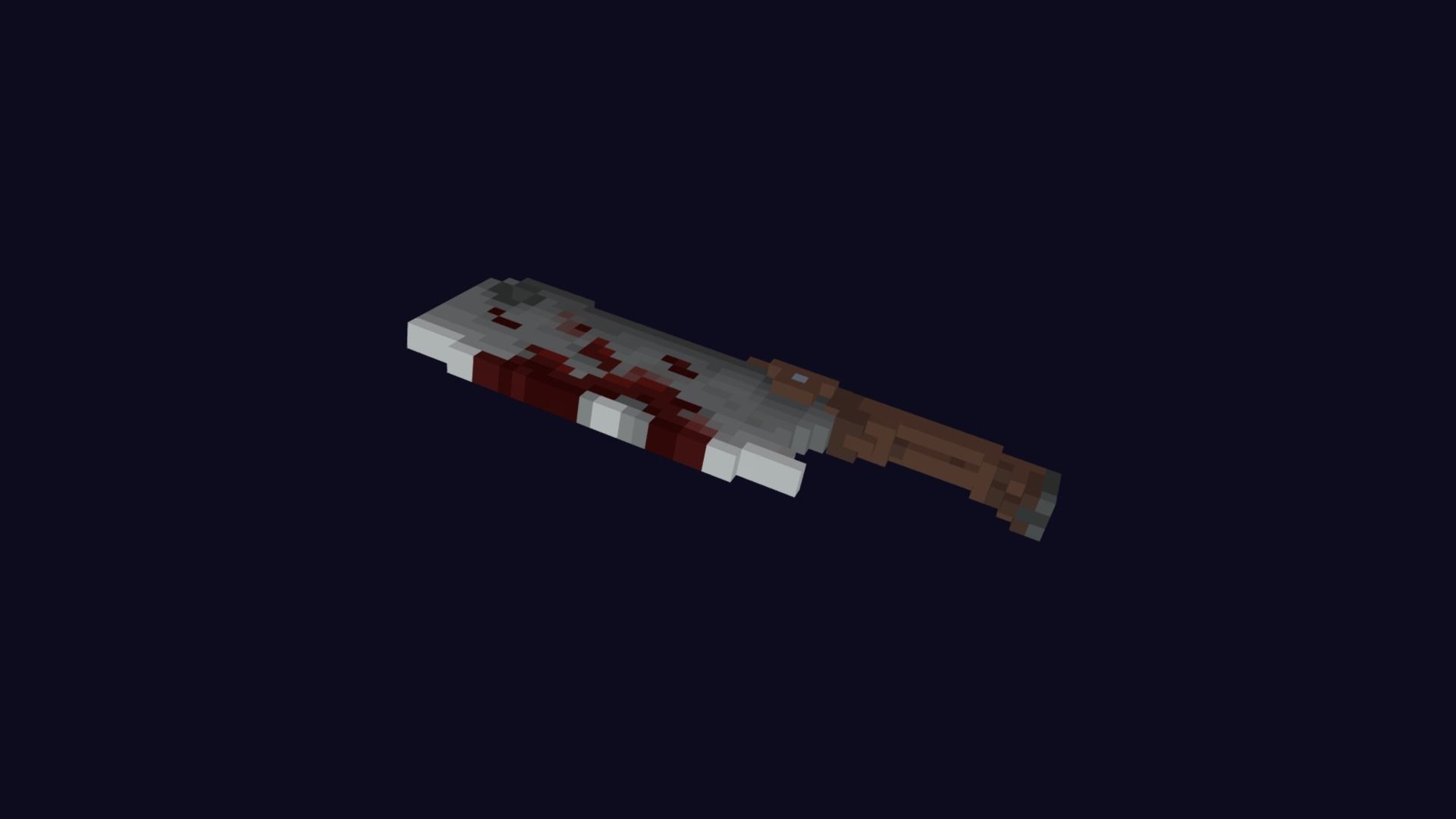 Voxel Chopper Knife Dagger 4 - Lowpoly Weapons Low-poly 3D model_3
